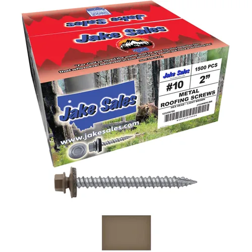 Miniatura 60 de Brite - Tornillos para techos de metal blanco (10 x 2 unidades), cabezal de arandela hexagonal, arranque automático/roscado, arandela EPDM, 3 x 250