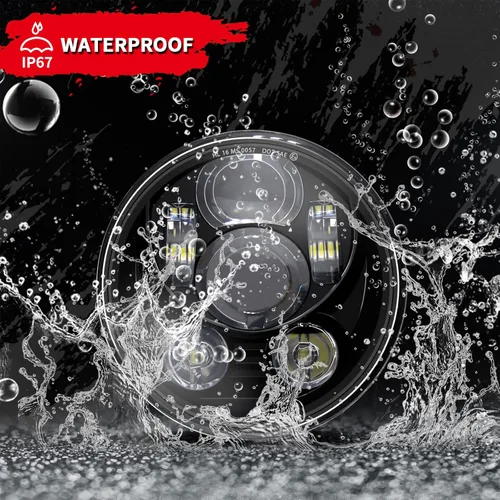 Miniatura 3 de Faro LED proyección Wisamic 5 – 3/4 pulgadas 5.75 pulgadas Daymaker para motocicletas Harley-Davidson 9 piezas foco, Negro