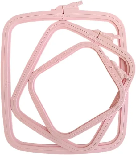 Miniatura 15 de Nurge 5 aros cuadrados grandes de plástico para bordar, aro de costura cruzada, aro de aguja perforadora, multicolor