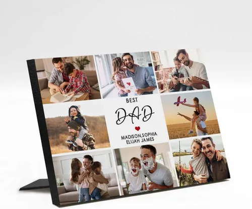 Miniatura 8 de D-Story Regalos de fotos personalizados, álbum de fotos personalizado para colgar/mesa, regalos para el mejor papá, panel de fotos personalizado