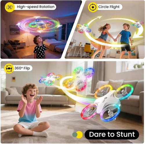Miniatura 4 de Holy Stone HS180 Drone para niños, dron para principiantes, 3 baterías, fácil de volar, inicio de una tecla, retención de altitud, giros 3D, mosca