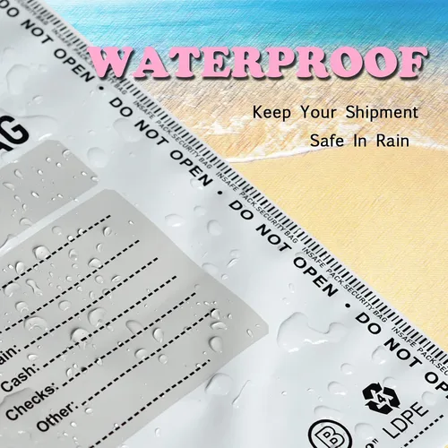 Miniatura 2 de INSAFEPACK - 100 bolsas de depósito bancario de negocios de 9 x 12 pulgadas, bolsa de seguridad de alto nivel a prueba de manipulaciones, bolsa