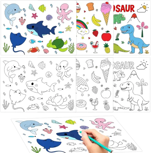 Juego de 150 manteles individuales desechables de papel para colorear, manteles individuales de papel a granel para mesa de comedor, 14.5 x 10