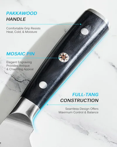 Miniatura 4 de KYOKU Cuchillo deshuesador de 6,5 pulgadas de la serie Samurai, cuchillo de filetear con mango de madera de Pakka, acero de alto carbono
