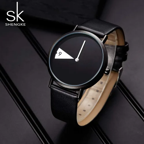 Miniatura 6 de SHENGKE Women Minimalist Watch Ultra Thin Leather Strap Fashion Creative Waterproof Watch