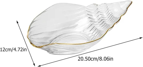 Miniatura 6 de DOITOOL Plato de ensalada de cristal con concha de mar, plato de sushi, plato de postre para aperitivo, plato de frutas, platos para servir