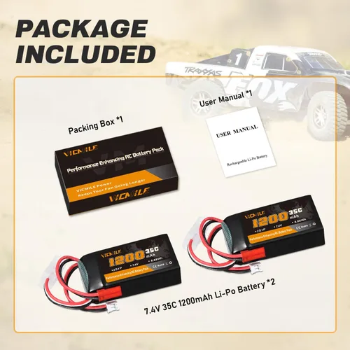 Miniatura 7 de Batería SCX24 7.4V 1200mAh Lipo Batería 2S 35C (Burst 70C) con PH2.0 JST Plug Fit para SCX24 RC Car WLtoys A949 A959 A969 A979 K929 y la mayoría