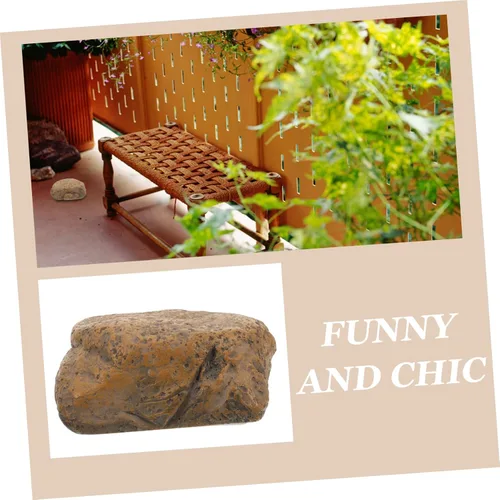 Miniatura 9 de Uonlytech Caja de almacenamiento de llaves oculta de piedra sintética realista, para exteriores, para guardar llaves de jardín y artículos pequeños