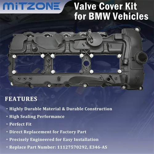 Miniatura 2 de MITZONE Juego de pernos con junta para tapa de válvulas del motor N55 y tapa de aceite para BMW 2010-2017 335i 535i 2011-2019 X5 X3 X6 2013-2015