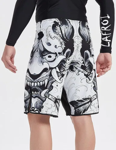 Miniatura 5 de LAFROI QJK01 - Pantalones cortos de boxeo para hombre con cordón y bolsillo