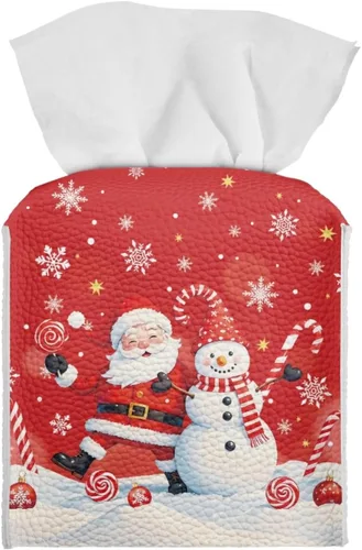 Miniatura 33 de 250th Anniversary Square Tissue Box Cover Pu Leather Tissue Holder Facial Paper Cover Waterproof Toilet Paper Holder for Bathroom Bedroom Modern