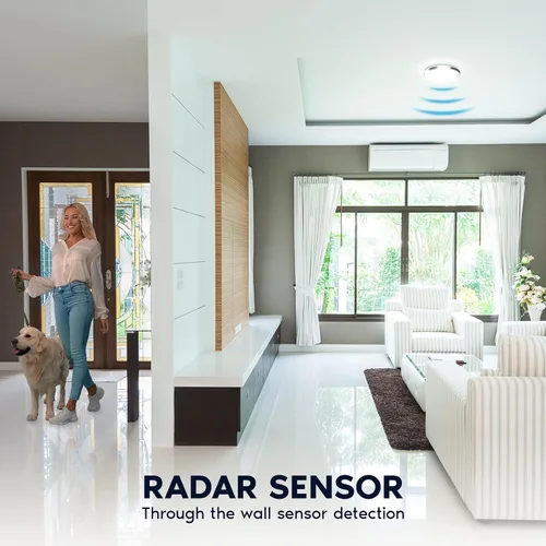 Miniatura 6 de LUXRITE Lámpara de techo LED con sensor de movimiento, 11 pulgadas, 5CCT seleccionable 2700K 3000K 3500K 4000K 5000K, tiempo de espera de 60s, 16W
