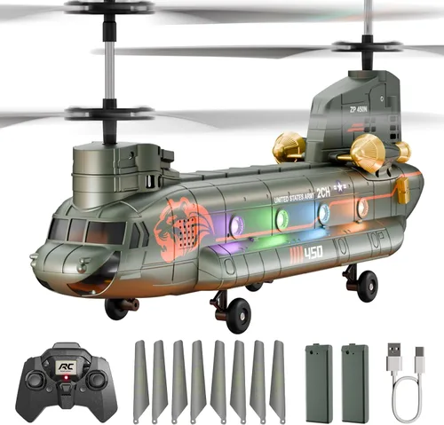 XIKOTEC Helicóptero de control remoto, helicópteros RC con retención de altitud, despegue y aterrizaje con una tecla, luz LED, recordatorio de