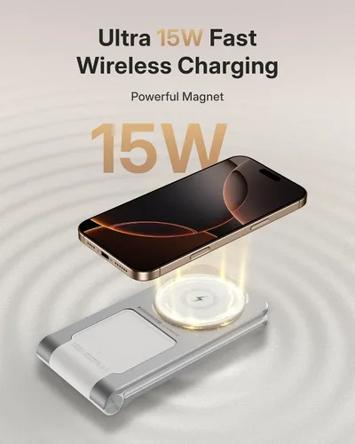 Miniatura 2 de Soporte de cargador inalámbrico Mag-Safe para iPhone 17 Pro Max, estación de carga 3 en 1 para múltiples dispositivos, cargador de viaje plegable