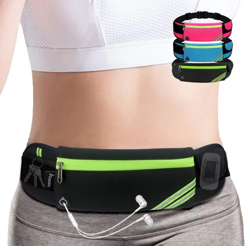 AIKENDO Cinturón Riñonera para Correr, Bolsa de Cintura, Riñonera de Entrenamiento, Cinturón de Bolsillo para Trotar sin Rebotes – Portador de