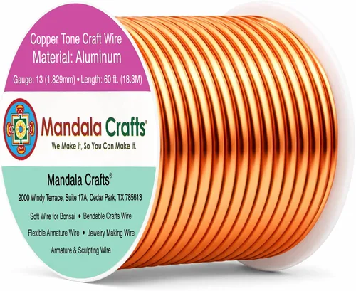 Miniatura 98 de Mandala Crafts - Alambre de aluminio anodizado de 8 calibre para hacer joyas - 9.75 m de alambre flexible negro colorido - Flexible para bonsái