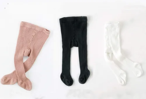 Miniatura 50 de CECORC Mallas de punto trenzado para niñas pequeñas, medias gruesas de algodón para bebés de 1 a 10 años