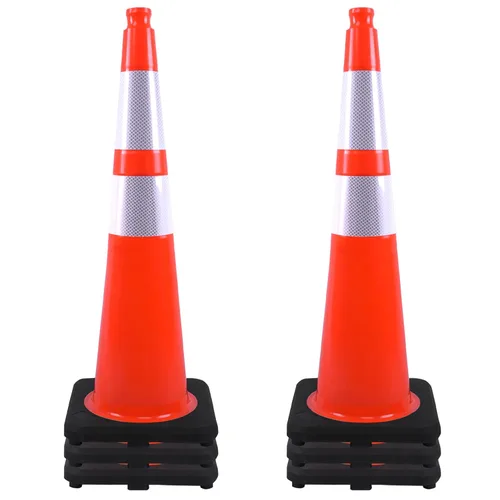 Miniatura 50 de OrangeStar Conos de Tráfico de 36" Paquete de 6 Conos de Seguridad Azules con Collares Reflectantes, Base de Servicio Pesado para Construcción