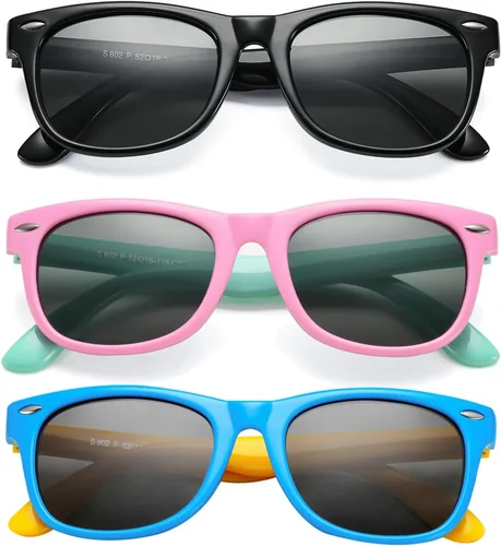 Miniatura 35 de Lentes de sol polarizados de goma elastómero termoplástico (TPEE) flexible, para niñas y niños de 3 a 9 años