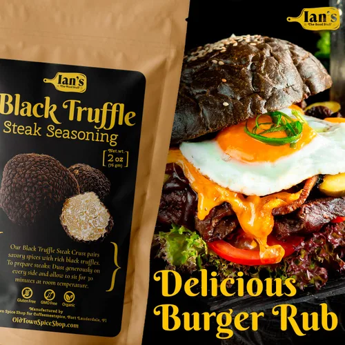 Miniatura 4 de IAN's Condimento de trufa para carne (2 onzas) Steakhouse Quality Crust Steak Rub – Hecho en los Estados Unidos – Sal de trufa negra – Regalos