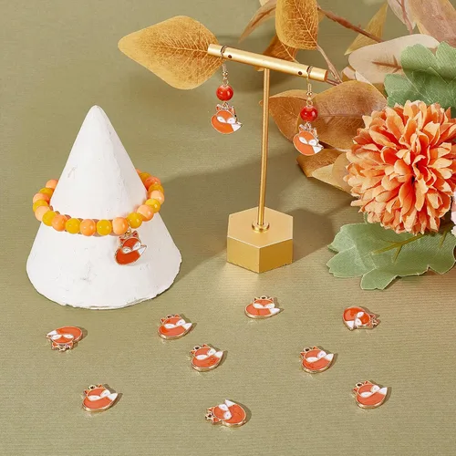 Miniatura 4 de SUNNYCLUE 1 caja de 30 dijes de zorro a granel, animales del bosque, encantadores colgantes de animales inteligentes para hacer joyas, pulseras