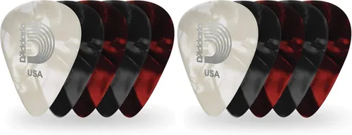 Miniatura 16 de D'Addario - Púas para guitarra de celuloide, accesorios para guitarra, púas para guitarra acústica, eléctrica y bajo, sensación natural, tono Verde