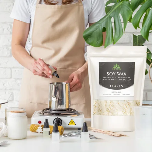 Miniatura 6 de Copos de cera de soja, cera de vela natural Waxcanpy, cera de soja orgánica para hacer velas de la granja, sin aditivos, inofensiva y pura (4.5kg)
