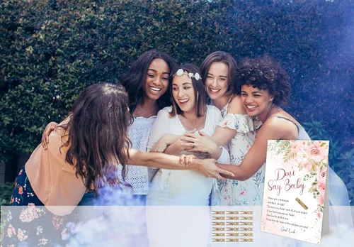 Miniatura 5 de Juego de pinzas para ropa de bebé, juego floral bohemio para baby shower, un letrero de 8 x 11 pulgadas y 50 mini pinzas naturales para la ropa