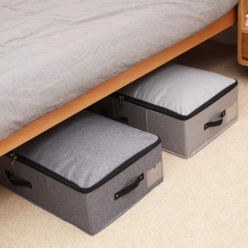 Miniatura 2 de AMJ Cesta de almacenamiento plegable debajo de la cama [2 unidades] con tela duradera para ropa, zapatos, juguetes, mantas, cubos organizadores