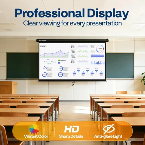 Miniatura 6 de VIVOHOME Pantalla de proyector desplegable 16:9 de 80 pulgadas, pantalla de película retráctil HD 4K para cine en casa y oficina en interiores, Negro