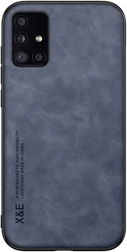 Kepuch Silklike - Funda para Samsung Galaxy A51 5G - Cubierta de parachoques con placa metálica incorporada para Samsung Galaxy A51 5G - Azul