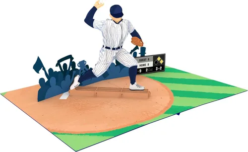 Miniatura 5 de Béisbol – Tarjeta de felicitación 3D desplegable para todas las ocasiones – amor, cumpleaños, Navidad, deportes, felicitaciones – Nota de mensaje