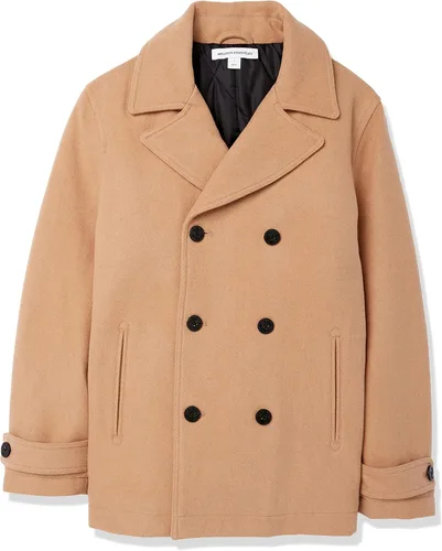 Miniatura 6 de Tienda Essentials Peacoat de mezcla de lana pesada de doble botonadura para hombre