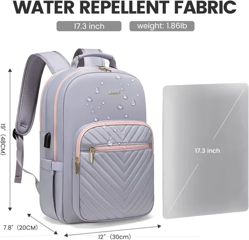 Miniatura 4 de LOVEVOOK - Mochila para laptop de 15.6 pulgadas para mujer, linda mochila de viaje con asa superior, mochila profesional para computadora, mochila