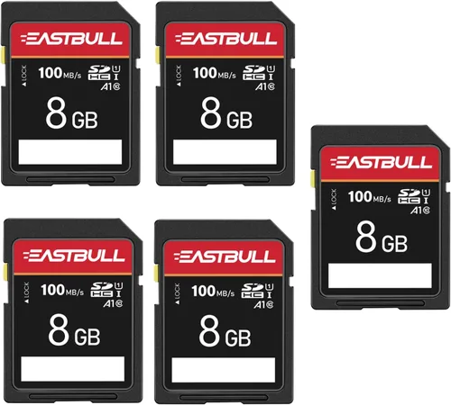 Miniatura 11 de EASTBULL Paquete de 5 tarjetas SD de 2 GB Clase 6 SD U1 V30 SDHC tarjeta de memoria 5 unidades para cámara, video Full HD, con 5 mini fundas