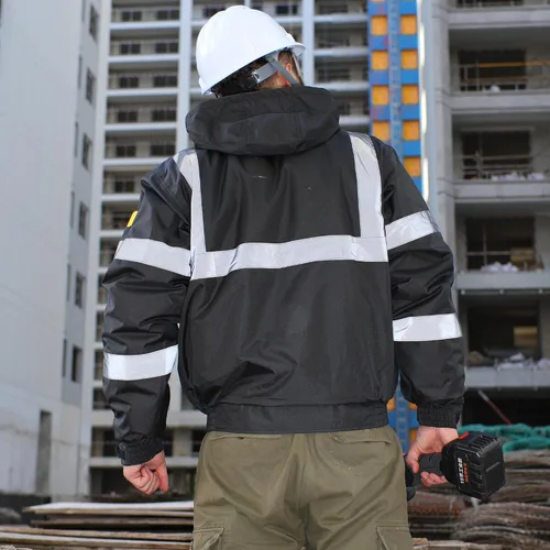 Miniatura 3 de sesafety Chaqueta reflectante para hombre, chaquetas de alta visibilidad, chaquetas de seguridad para hombre, chaquetas de bomber de construcción