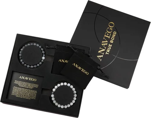 Miniatura 2 de Anavego True Bond viene con una caja de regalo única, juego de pulseras combinadas. Regalo para él o ella, novio, novia, esposo, esposa, mujeres