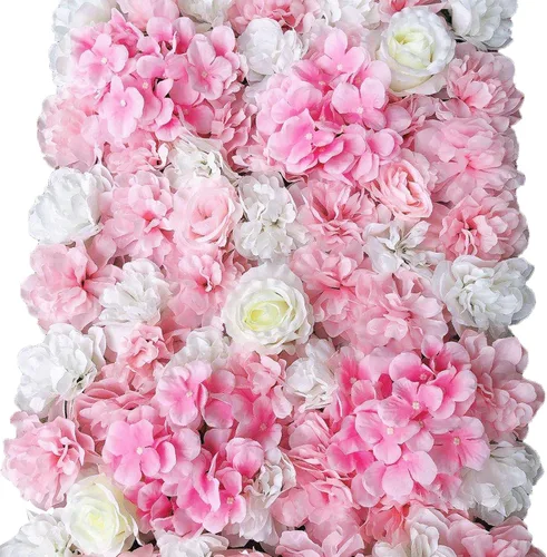Miniatura 8 de OUKANING Paquete de 6 paneles de pared de flores de seda con rosas de seda, telón de fondo de pared de flores artificiales para interiores