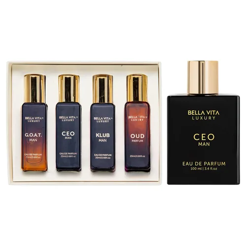 BellaVita Luxury CEO Set de Regalo para Hombre y Hombres Perfume Colonia para Hombre Combo| Colonia para Hombres de Larga Duración con Limón,