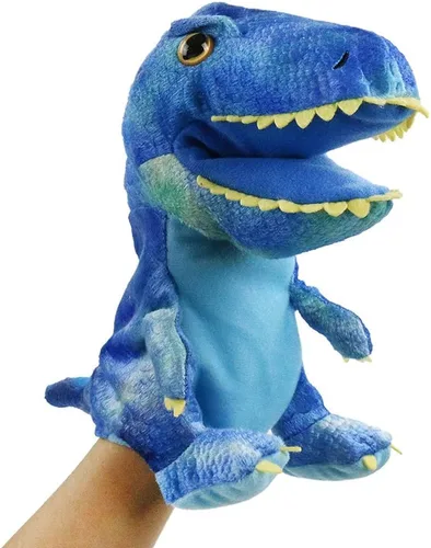 Miniatura 2 de Títeres de mano de dinosaurio de peluche, animal de peluche de dinosaurio, lindo juguete de peluche suave, gran regalo de cumpleaños para niños