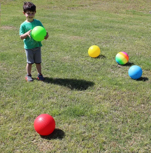 Miniatura 4 de Toys+ Dodgeball - Juego de pelotas de kickball de tamaño oficial, Dodge Ball, balonmano, cuatro cuadrados (paquete de 5 + bomba)