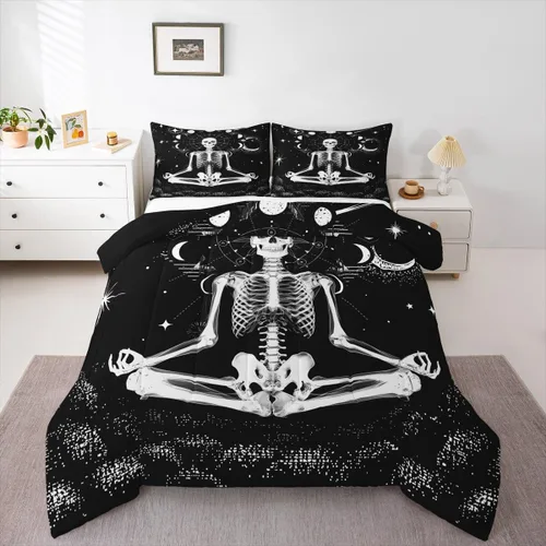 Miniatura 23 de Erosebridal Edredón de árbol de la vida, ropa de cama bohemia con diseño de mariposa y mariposa, edredón de fase lunar hippie, edredón acolchado