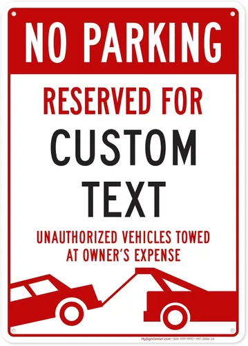 Letrero personalizado de no estacionamiento, letreros de estacionamiento reservados personalizados para negocios, 10 x 14 pulgadas, metal de