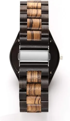 Miniatura 2 de TJW 6006 - Reloj de pulsera analógico de cuarzo para hombre, de madera, hecho a mano, informal.