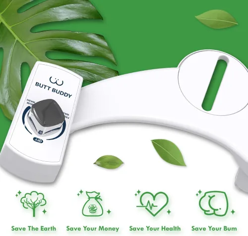 Miniatura 8 de BUTT BUDDY Duo - Accesorio para asiento de inodoro de bidé y rociador de agua dulce