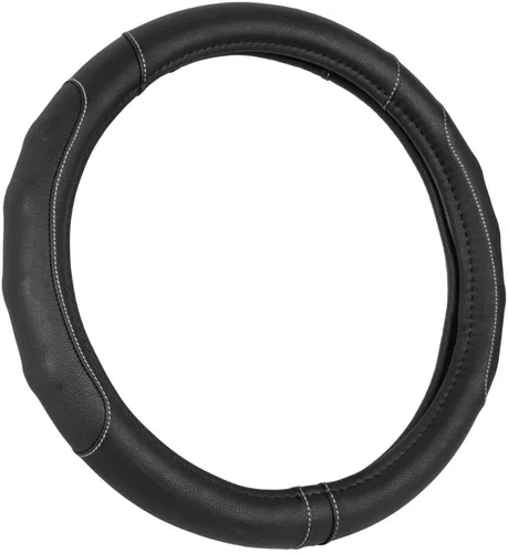 Miniatura 16 de Motor Trend GripDrive - Funda de cuero negro sintético para volante de automóvil, camión, camioneta, SUV, tamaño pequeño de 14 pulgadas, funda