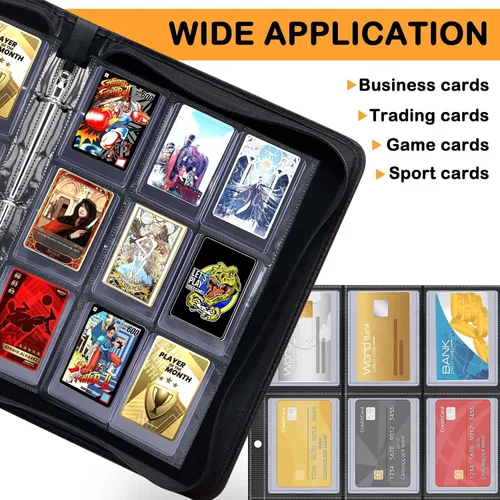 Miniatura 5 de Toploader - Carpeta con capacidad para 360 cargadores superiores de 9 bolsillos para almacenamiento de tarjetas, bolsillos de doble cara