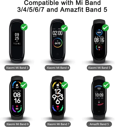 Miniatura 2 de Paquete de 2 correas de nailon para Xiaomi Mi Band 7/6/5/4/3, correas de repuesto de nailon trenzado suave Solo
