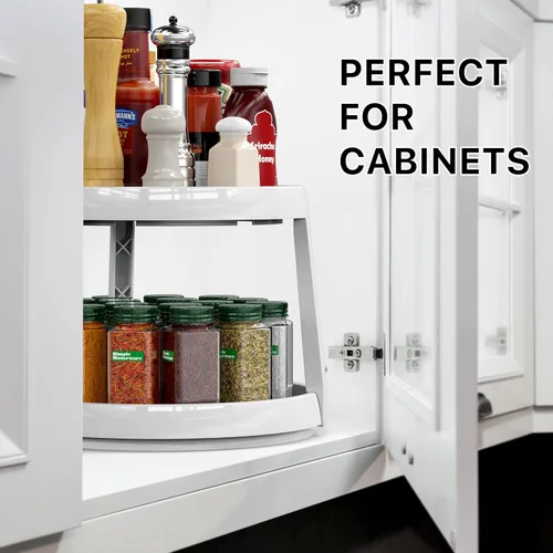 Miniatura 7 de Simple Houseware Organizador de especias Lazy Susan de 2 niveles, 10 pulgadas de diámetro, arce
