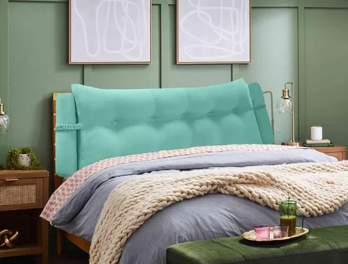 Miniatura 2 de Peachwell Almohada triangular de lectura para reposo en cama, cojín grande para cabecero, respaldo, almohada de cuña con dos almohadas cilíndricas